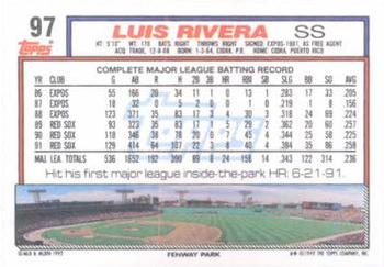 Luis Rivera  baseball card collectible - Main Image 2