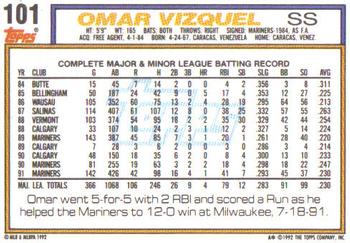 Omar Vizquel  baseball card collectible - Main Image 2