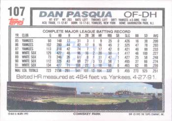 Dan Pasqua  baseball card collectible - Main Image 2