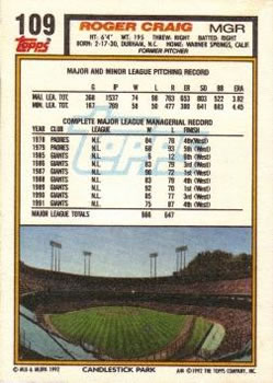 Roger Craig  baseball card collectible - Main Image 2