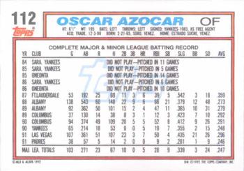 Oscar Azocar  baseball card collectible - Main Image 2