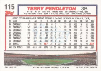 Terry Pendleton  baseball card collectible - Main Image 2