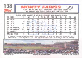 Monty Fariss  baseball card collectible - Main Image 2