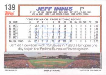 Jeff Innis  baseball card collectible - Main Image 2