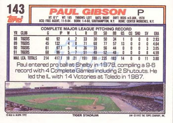 Paul Gibson  baseball card collectible - Main Image 2