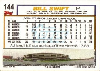 Bill Swift  baseball card collectible - Main Image 2