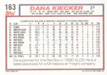 Dana Kiecker  baseball card collectible - Main Image 2