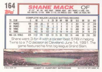 Shane Mack  baseball card collectible - Main Image 2