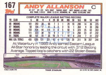 Andy Allanson  baseball card collectible - Main Image 2