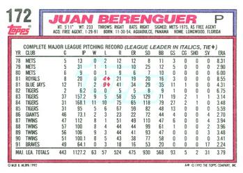 Juan Berenguer  baseball card collectible - Main Image 2