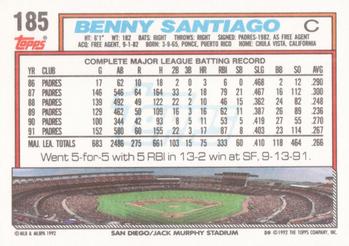 Benny Santiago  baseball card collectible - Main Image 2