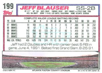 Jeff Blauser  baseball card collectible - Main Image 2