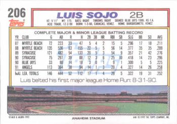 Luis Sojo  baseball card collectible - Main Image 2
