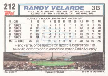 Randy Velarde  baseball card collectible - Main Image 2