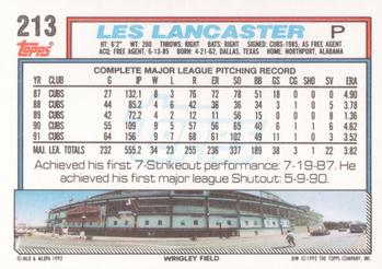 Les Lancaster  baseball card collectible - Main Image 2