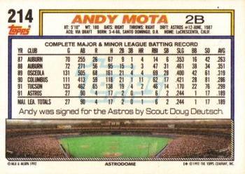 Andy Mota  baseball card collectible - Main Image 2