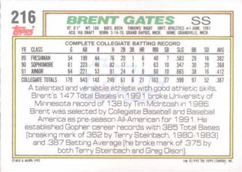 Brent Gates  baseball card collectible - Main Image 2