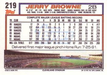 Jerry Browne  baseball card collectible - Main Image 2