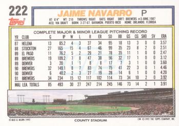 Jaime Navarro  baseball card collectible - Main Image 2