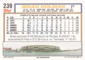 Brian Holman  baseball card collectible - Main Image 2