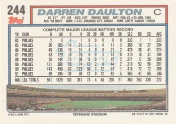 Darren Daulton  baseball card collectible - Main Image 2