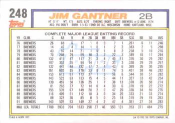 Jim Gantner  baseball card collectible - Main Image 2