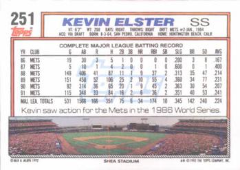 Kevin Elster  baseball card collectible - Main Image 2