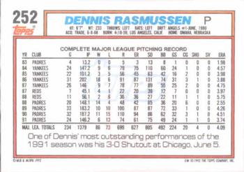Dennis Rasmussen  baseball card collectible - Main Image 2