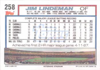 Jim Lindeman  baseball card collectible - Main Image 2