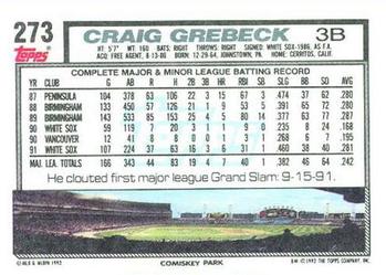 Craig Grebeck  baseball card collectible - Main Image 2