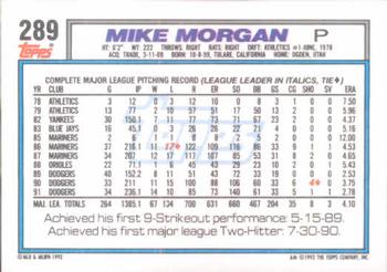 Mike Morgan  baseball card collectible - Main Image 2