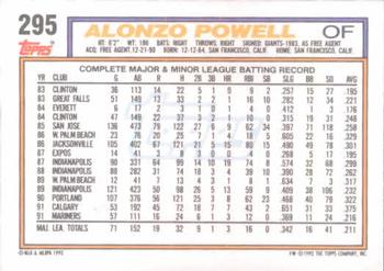 Alonzo Powell  baseball card collectible - Main Image 2