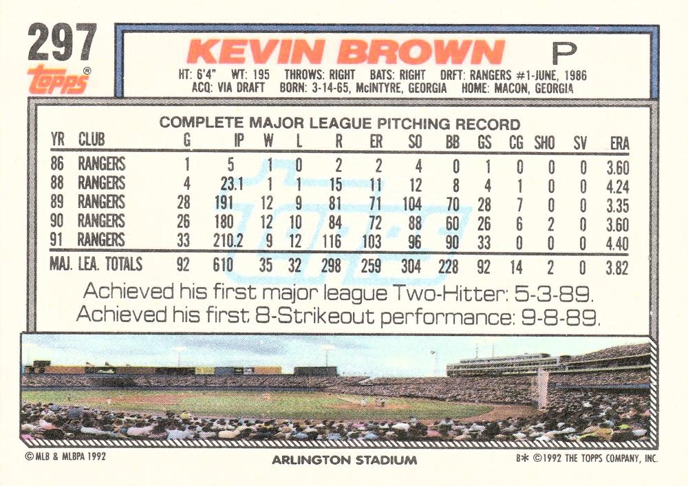 Kevin Brown  baseball card collectible - Main Image 2