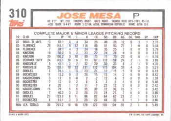 Jose Mesa  baseball card collectible - Main Image 2
