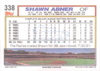 Shawn Abner  baseball card collectible - Main Image 2