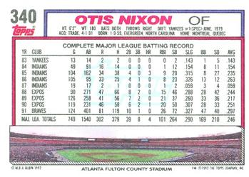 Otis Nixon  baseball card collectible - Main Image 2