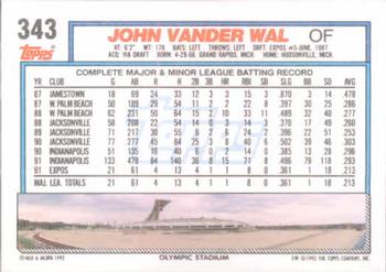 John Vander Wal  baseball card collectible - Main Image 2