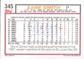 Zane Smith  baseball card collectible - Main Image 2