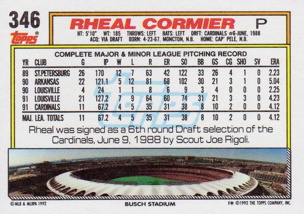 Rheal Cormier  baseball card collectible - Main Image 2
