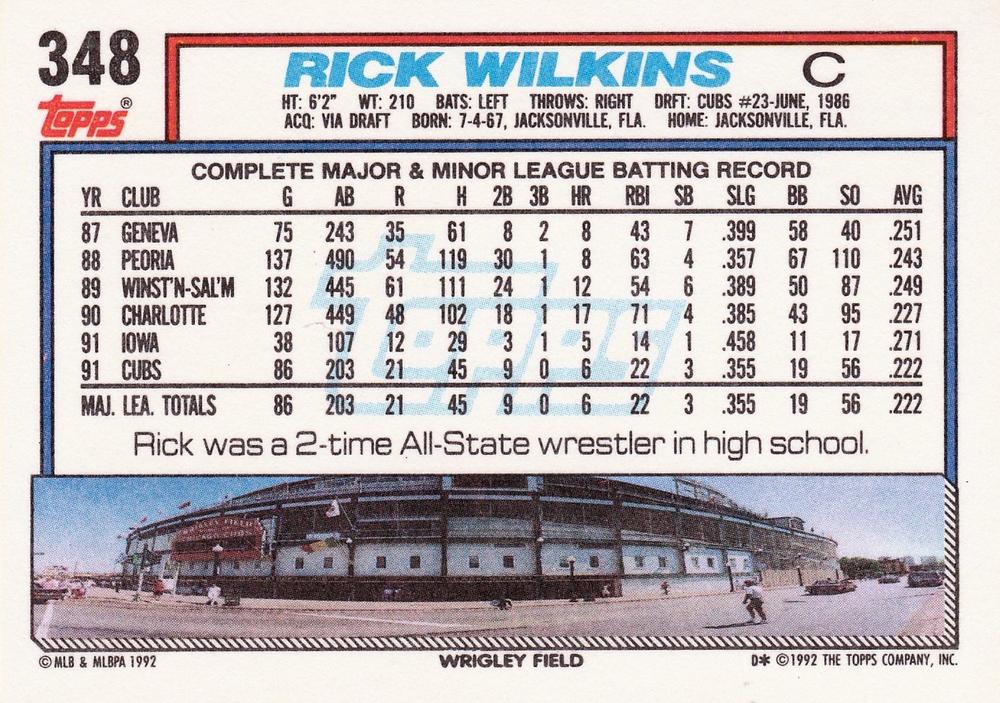 Rick Wilkins  baseball card collectible - Main Image 2