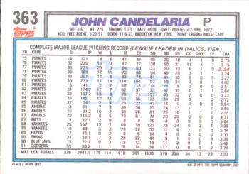 John Candelaria  baseball card collectible - Main Image 2