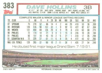 Dave Hollins  baseball card collectible - Main Image 2