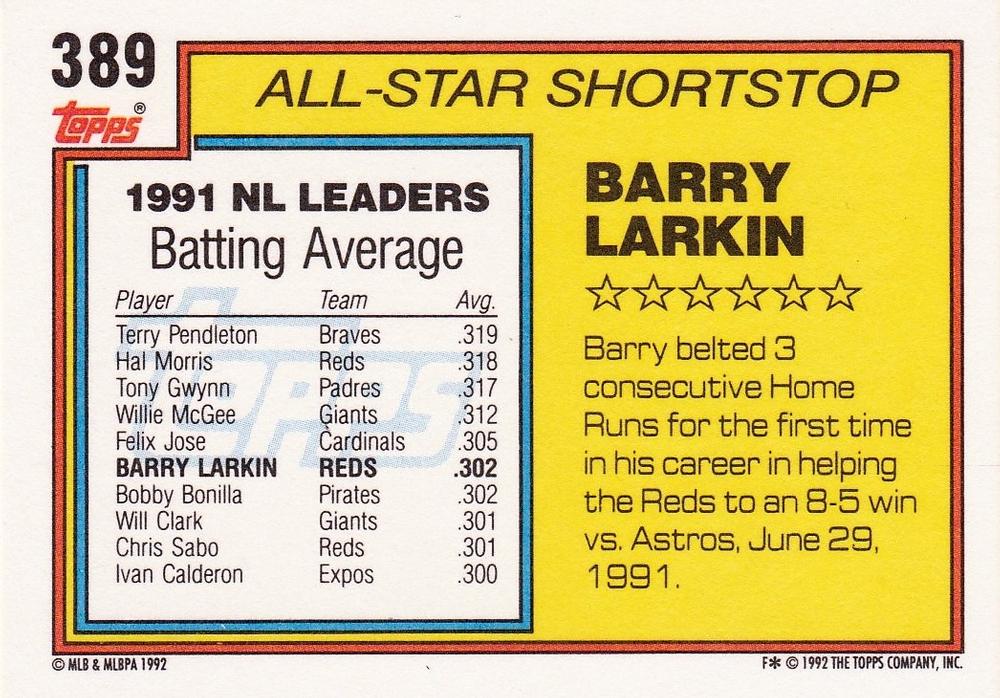 Barry Larkin  baseball card collectible - Main Image 2