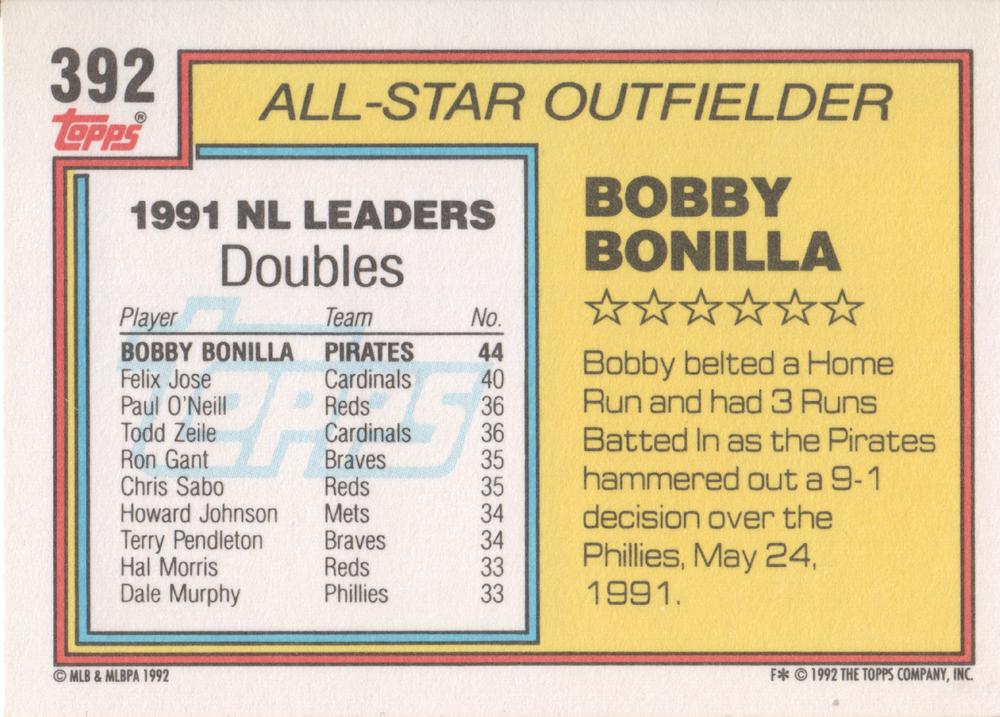 Bobby Bonilla  baseball card collectible - Main Image 2