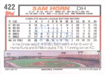 Sam Horn  baseball card collectible - Main Image 2