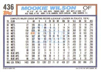 Mookie Wilson  baseball card collectible - Main Image 2