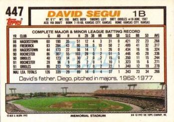 David Segui  baseball card collectible - Main Image 2