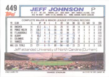 Jeff Johnson  baseball card collectible - Main Image 2