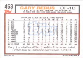 Gary Redus  baseball card collectible - Main Image 2