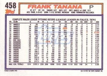 Frank Tanana  baseball card collectible - Main Image 2
